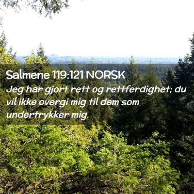 Picture 02 - Salmene 119:121 NORSK - Jeg har gjort rett og rettferdighet; du vil ikke - Bible Verse Picture