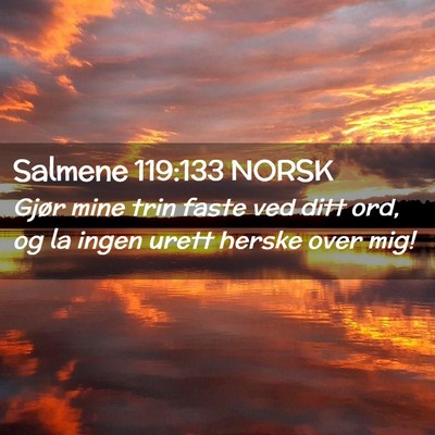 Picture 02 - Salmene 119:133 NORSK - Gjør mine trin faste ved ditt ord, og la ingen - Bible Verse Picture