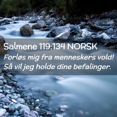 Picture 02 - Salmene 119:134 NORSK - Forløs mig fra menneskers vold! Så vil jeg - Bible Verse Picture