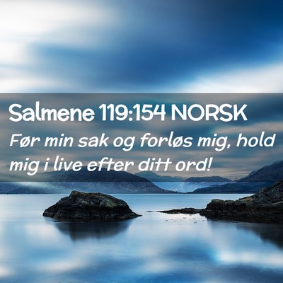 Picture 02 - Salmene 119:154 NORSK - Før min sak og forløs mig, hold mig i live - Bible Verse Picture