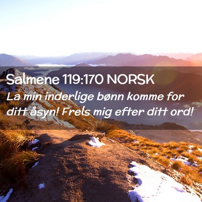 Picture 02 - Salmene 119:170 NORSK - La min inderlige bønn komme for ditt åsyn! - Bible Verse Picture