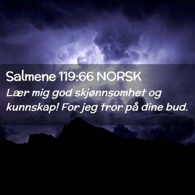 Picture 02 - Salmene 119:66 NORSK - Lær mig god skjønnsomhet og kunnskap! For jeg - Bible Verse Picture