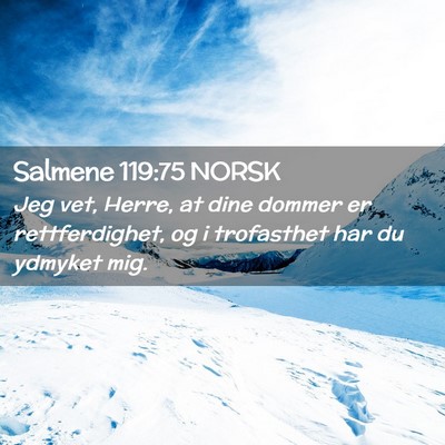 Picture 02 - Salmene 119:75 NORSK - Jeg vet, Herre, at dine dommer er rettferdighet, - Bible Verse Picture
