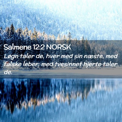 Picture 02 - Salmene 12:2 NORSK - Løgn taler de, hver med sin næste, med falske - Bible Verse Picture
