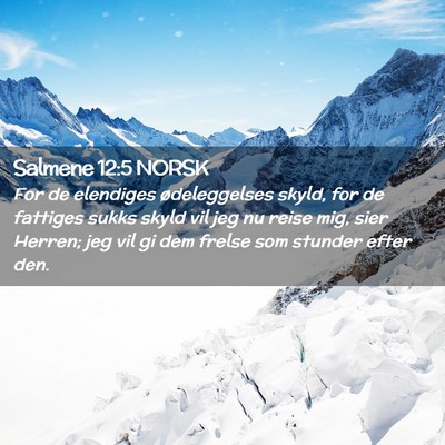 Picture 02 - Salmene 12:5 NORSK - For de elendiges ødeleggelses skyld, for de - Bible Verse Picture
