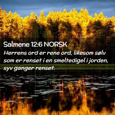 Picture 02 - Salmene 12:6 NORSK - Herrens ord er rene ord, likesom sølv som er - Bible Verse Picture