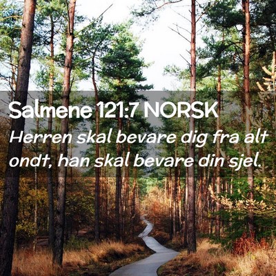 Picture 02 - Salmene 121:7 NORSK - Herren skal bevare dig fra alt ondt, han skal - Bible Verse Picture