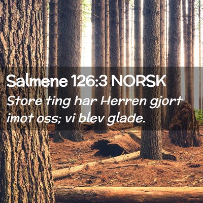 Picture 02 - Salmene 126:3 NORSK - Store ting har Herren gjort imot oss; vi blev - Bible Verse Picture
