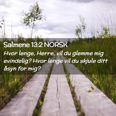 Picture 02 - Salmene 13:2 NORSK - Hvor lenge, Herre, vil du glemme mig evindelig? - Bible Verse Picture