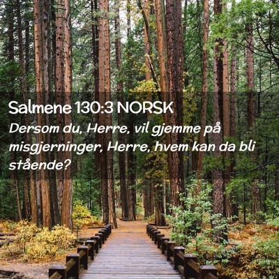 Picture 02 - Salmene 130:3 NORSK - Dersom du, Herre, vil gjemme på misgjerninger, - Bible Verse Picture