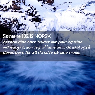 Picture 02 - Salmene 132:12 NORSK - dersom dine barn holder min pakt og mine - Bible Verse Picture