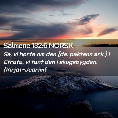 Picture 02 - Salmene 132:6 NORSK - Se, vi hørte om den {de. paktens ark.} i Efrata, - Bible Verse Picture