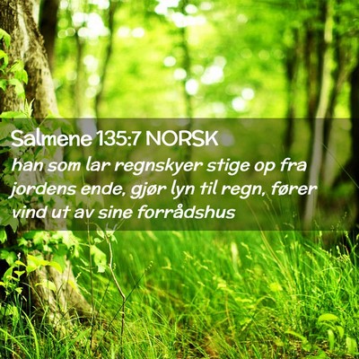 Picture 02 - Salmene 135:7 NORSK - han som lar regnskyer stige op fra jordens ende, - Bible Verse Picture