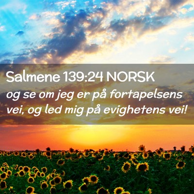 Picture 02 - Salmene 139:24 NORSK - og se om jeg er på fortapelsens vei, og led mig - Bible Verse Picture