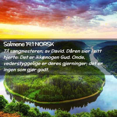 Picture 02 - Salmene 14:1 NORSK - Til sangmesteren; av David. Dåren sier i sitt - Bible Verse Picture