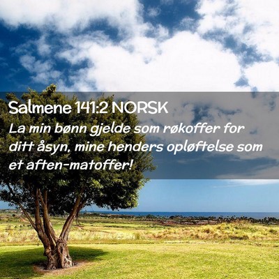 Picture 02 - Salmene 141:2 NORSK - La min bønn gjelde som røkoffer for ditt åsyn, - Bible Verse Picture