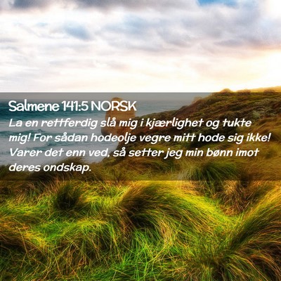 Picture 02 - Salmene 141:5 NORSK - La en rettferdig slå mig i kjærlighet og tukte - Bible Verse Picture