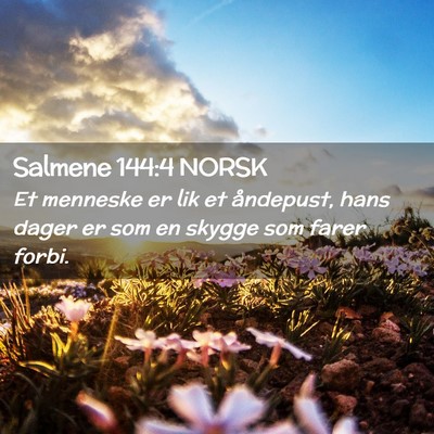 Picture 02 - Salmene 144:4 NORSK - Et menneske er lik et åndepust, hans dager er - Bible Verse Picture