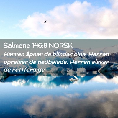 Picture 02 - Salmene 146:8 NORSK - Herren åpner de blindes øine, Herren opreiser - Bible Verse Picture