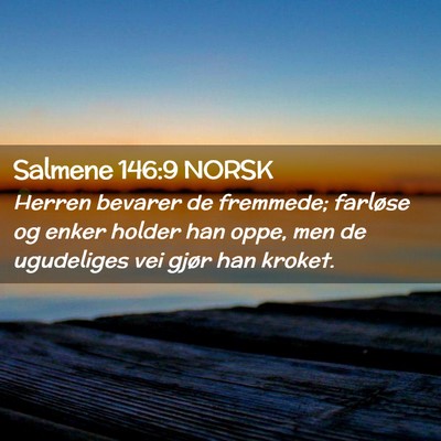 Picture 02 - Salmene 146:9 NORSK - Herren bevarer de fremmede; farløse og enker - Bible Verse Picture