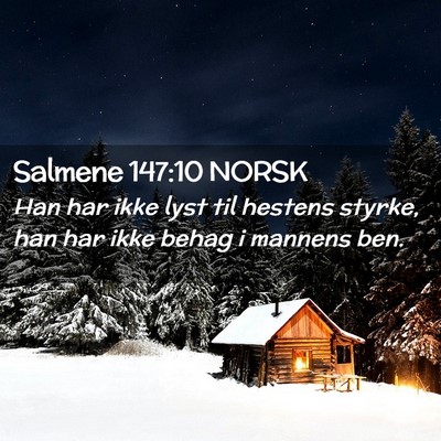 Picture 02 - Salmene 147:10 NORSK - Han har ikke lyst til hestens styrke, han har - Bible Verse Picture