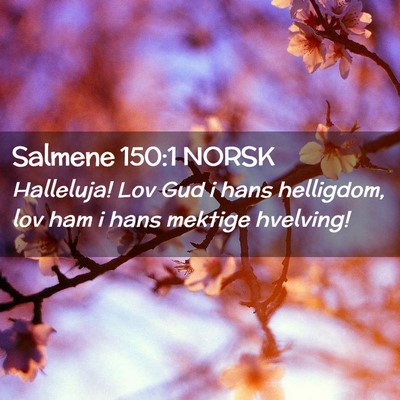 Picture 02 - Salmene 150:1 NORSK - Halleluja! Lov Gud i hans helligdom, lov ham i - Bible Verse Picture