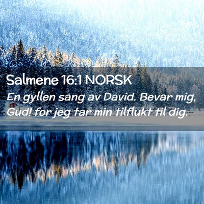 Picture 02 - Salmene 16:1 NORSK - En gyllen sang av David. Bevar mig, Gud! for jeg - Bible Verse Picture