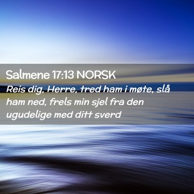 Picture 02 - Salmene 17:13 NORSK - Reis dig, Herre, tred ham i møte, slå ham ned, - Bible Verse Picture