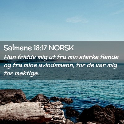 Picture 02 - Salmene 18:17 NORSK - Han fridde mig ut fra min sterke fiende og fra - Bible Verse Picture