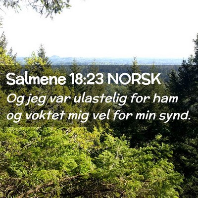 Picture 02 - Salmene 18:23 NORSK - Og jeg var ulastelig for ham og voktet mig vel - Bible Verse Picture
