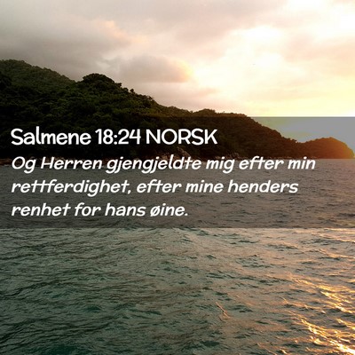 Picture 02 - Salmene 18:24 NORSK - Og Herren gjengjeldte mig efter min - Bible Verse Picture