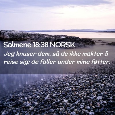Picture 02 - Salmene 18:38 NORSK - Jeg knuser dem, så de ikke makter å reise sig; - Bible Verse Picture