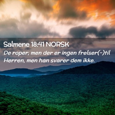 Picture 02 - Salmene 18:41 NORSK - De roper, men der er ingen frelser(-)til Herren, - Bible Verse Picture