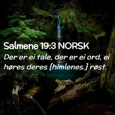 Picture 02 - Salmene 19:3 NORSK - Der er ei tale, der er ei ord, ei høres deres - Bible Verse Picture
