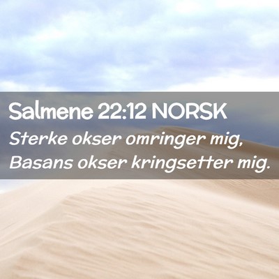 Picture 02 - Salmene 22:12 NORSK - Sterke okser omringer mig, Basans okser - Bible Verse Picture