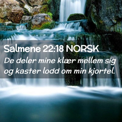 Picture 02 - Salmene 22:18 NORSK - De deler mine klær mellem sig og kaster lodd om - Bible Verse Picture