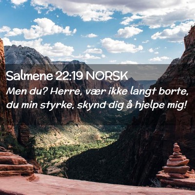 Picture 02 - Salmene 22:19 NORSK - Men du? Herre, vær ikke langt borte, du min - Bible Verse Picture