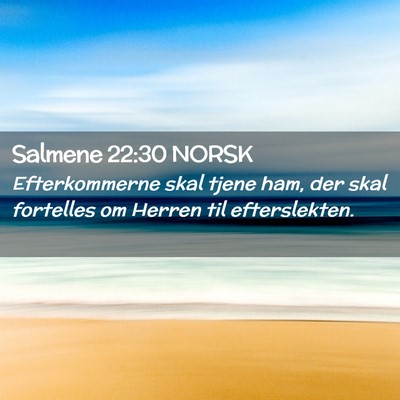 Picture 02 - Salmene 22:30 NORSK - Efterkommerne skal tjene ham, der skal fortelles - Bible Verse Picture