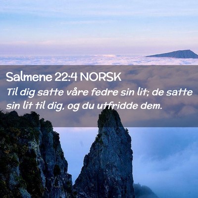 Picture 02 - Salmene 22:4 NORSK - Til dig satte våre fedre sin lit; de satte sin - Bible Verse Picture