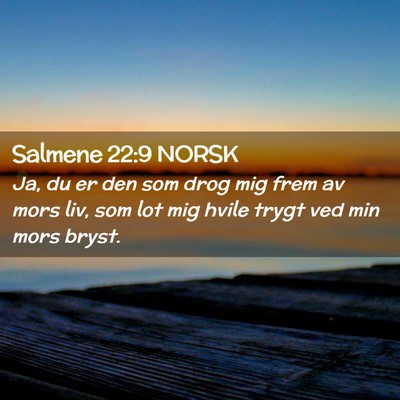 Picture 02 - Salmene 22:9 NORSK - Ja, du er den som drog mig frem av mors liv, som - Bible Verse Picture