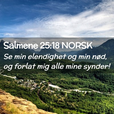 Picture 02 - Salmene 25:18 NORSK - Se min elendighet og min nød, og forlat mig alle - Bible Verse Picture