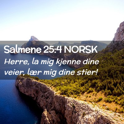 Picture 02 - Salmene 25:4 NORSK - Herre, la mig kjenne dine veier, lær mig dine - Bible Verse Picture