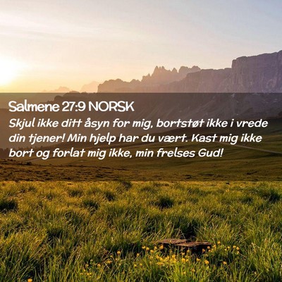 Picture 02 - Salmene 27:9 NORSK - Skjul ikke ditt åsyn for mig, bortstøt ikke i - Bible Verse Picture