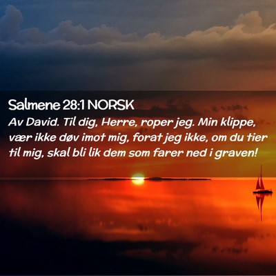 Picture 02 - Salmene 28:1 NORSK - Av David. Til dig, Herre, roper jeg. Min klippe, - Bible Verse Picture