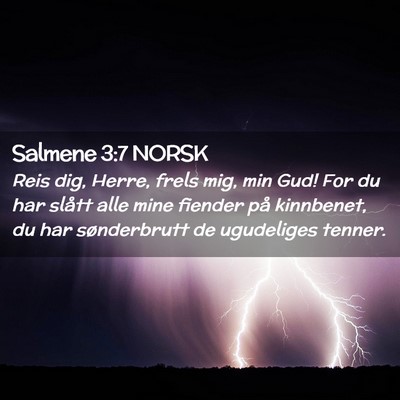 Picture 02 - Salmene 3:7 NORSK - Reis dig, Herre, frels mig, min Gud! For du har - Bible Verse Picture