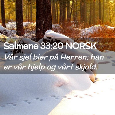 Picture 02 - Salmene 33:20 NORSK - Vår sjel bier på Herren; han er vår hjelp og - Bible Verse Picture