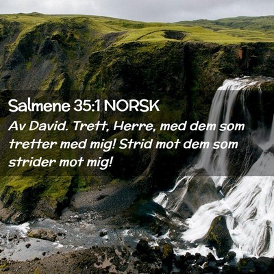 Picture 02 - Salmene 35:1 NORSK - Av David. Trett, Herre, med dem som tretter med - Bible Verse Picture