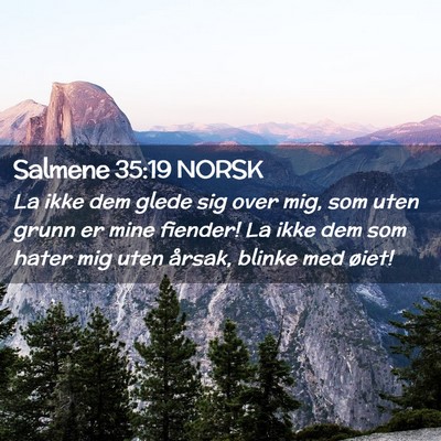 Picture 02 - Salmene 35:19 NORSK - La ikke dem glede sig over mig, som uten grunn er - Bible Verse Picture