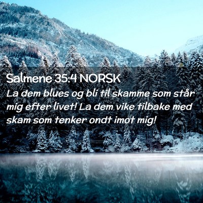 Picture 02 - Salmene 35:4 NORSK - La dem blues og bli til skamme som står mig - Bible Verse Picture