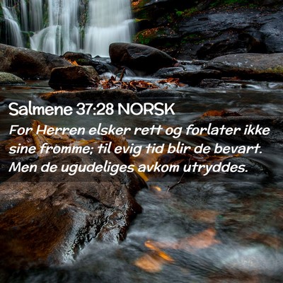 Picture 02 - Salmene 37:28 NORSK - For Herren elsker rett og forlater ikke sine - Bible Verse Picture